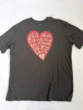 Natural Life Graphic Tee Shirt Green Short Sleeve